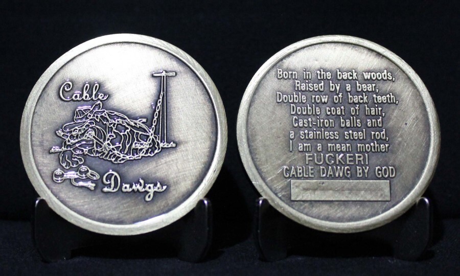 US AIR FORCE CABLE DAWGS COLLECTIBLE MILITARY CHALLENGE COIN MILITARY