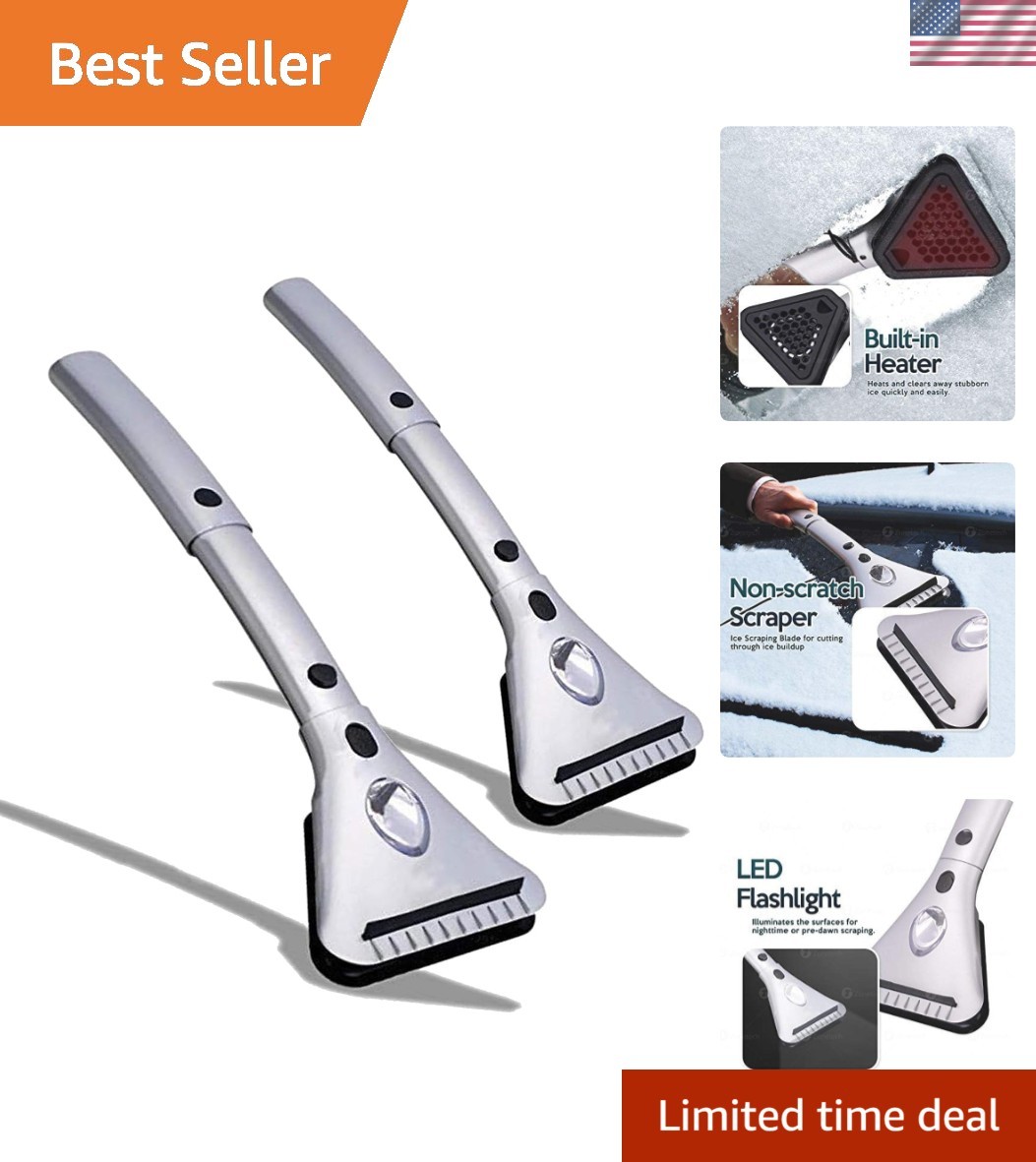 Heated Car Window Ice/Snow Scraper Extendable Auto Windshield Heated Scraper ...