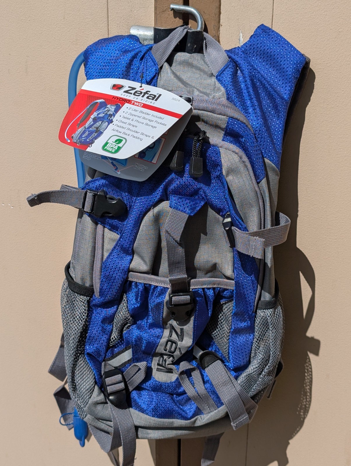 Zefal Z Hydro XC Hydration Backpack – 2L Bladder 6L Storage Blue Gray New