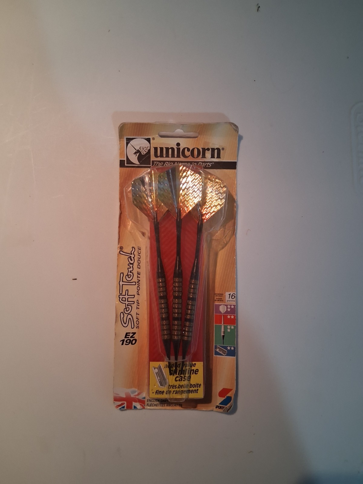 UNICORN EZ190 16g Soft Touch Tip Brass English Darts w/ Case