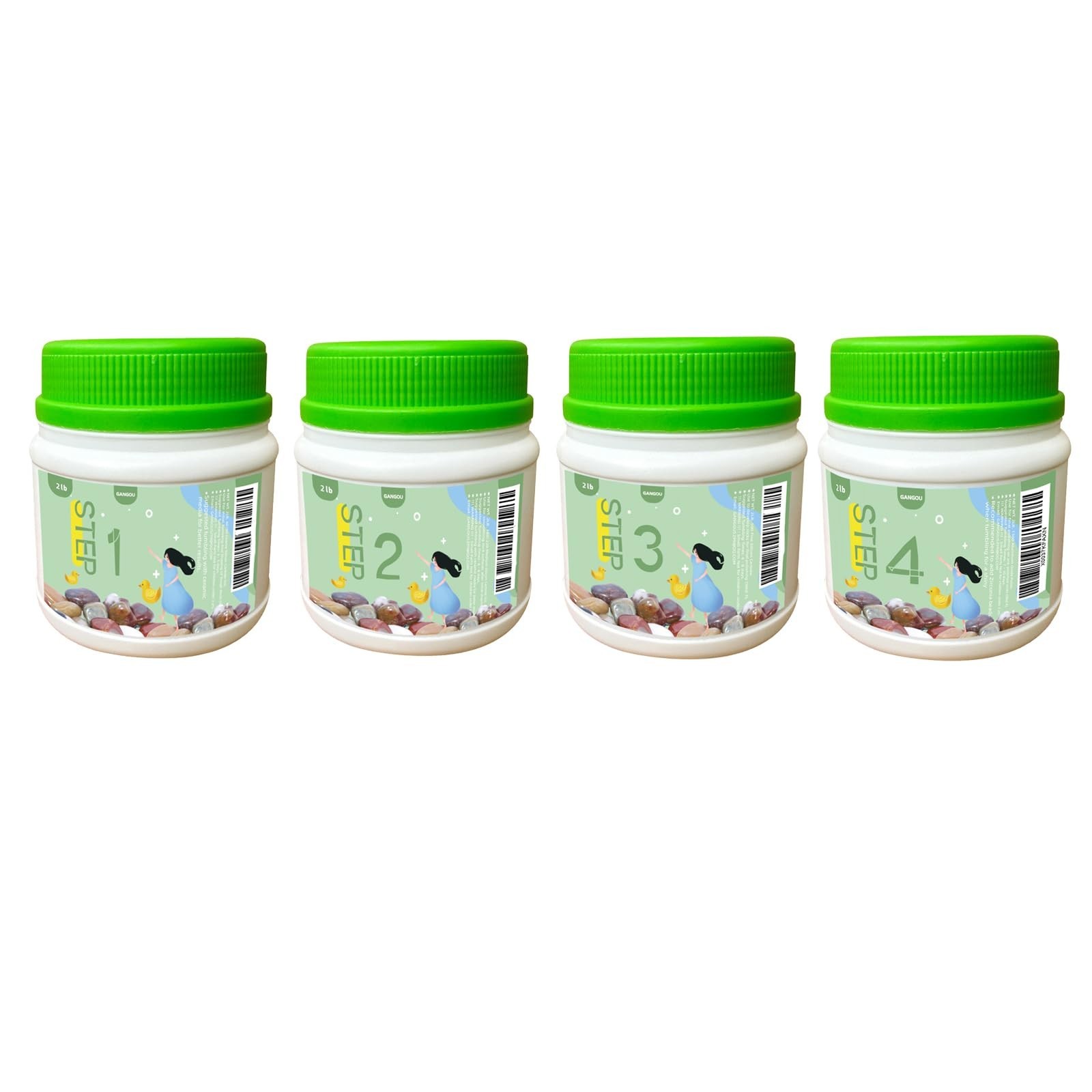 12 LBS Rock Tumbler Grit Set, Rock Tumbler Grit Refill Kit,4-Steps Supplies f...