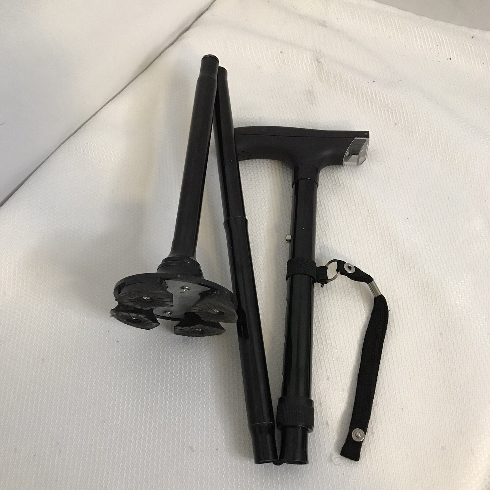 Cane Foldable Black Adjustable Steady Cane With Light Pre-owned