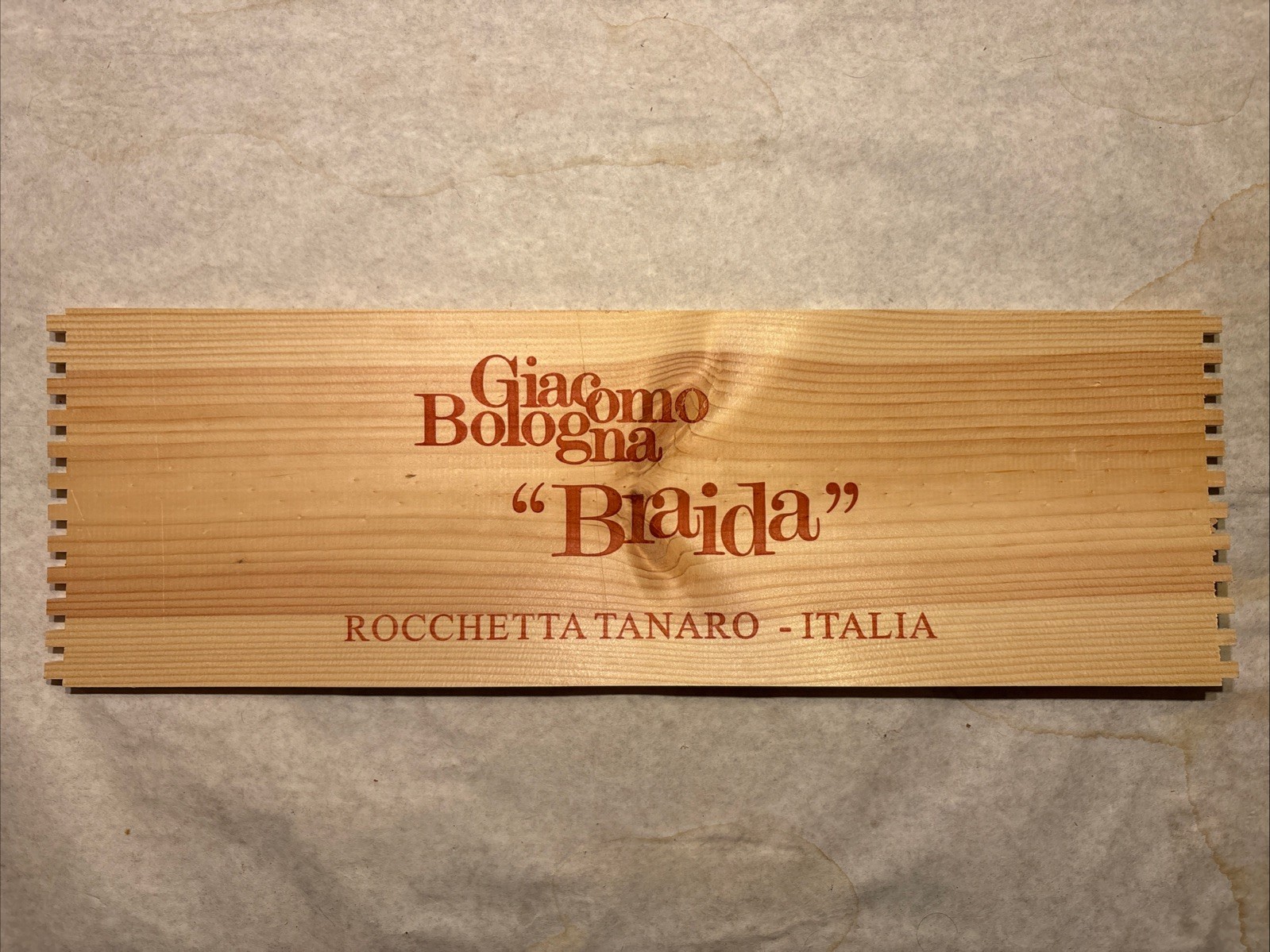 1 Rare Wine Wood Panel Giacomo Bologna Braida Vintage CRATE BOX SIDE 12/25 810