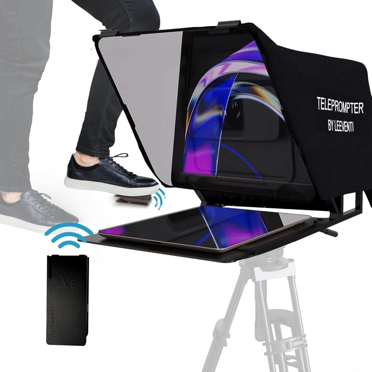 Teleprompter 5.0 with Foot Remote - Convenient for iPad, Tablet & Smartphone Use