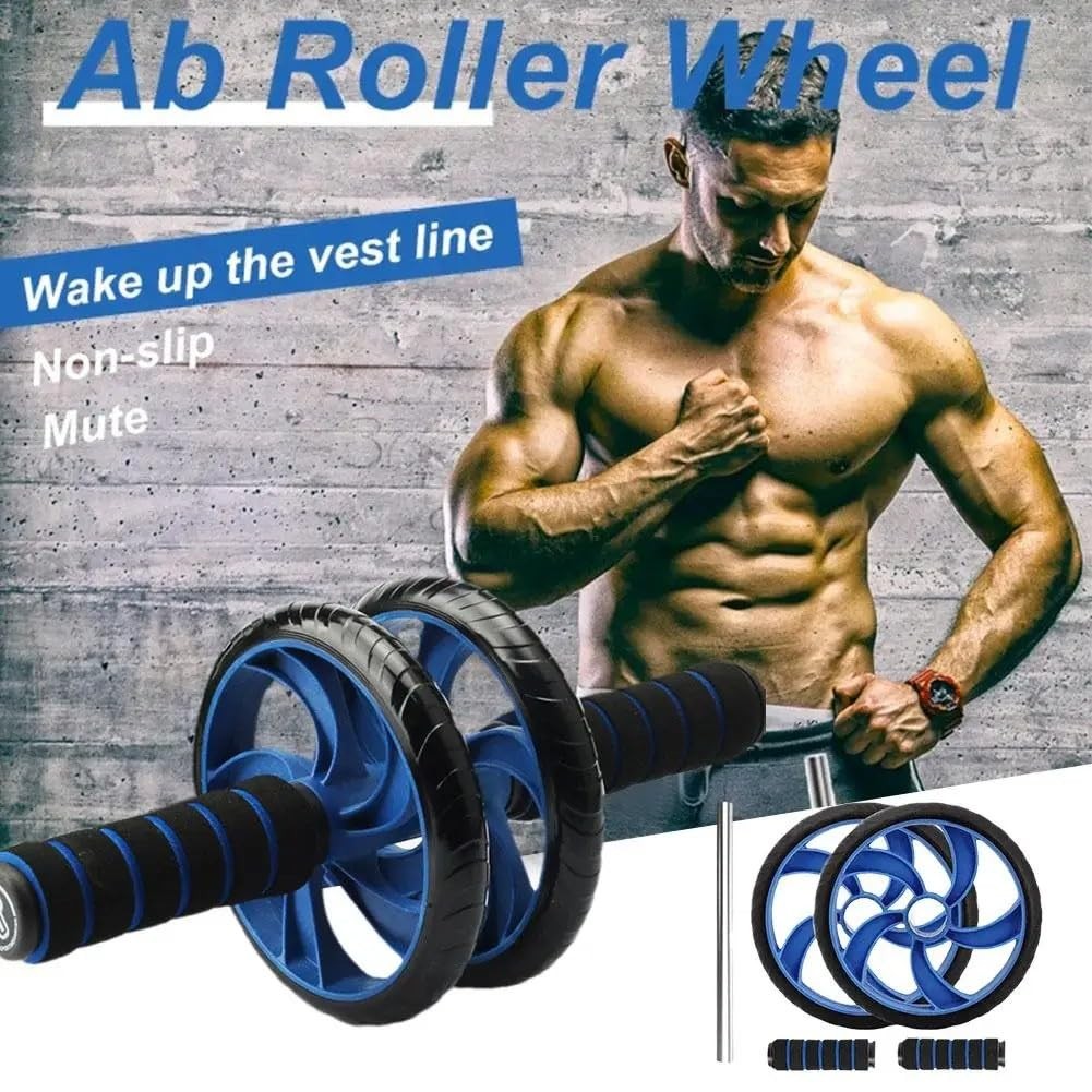 Abdominal Roller Wheels Ab Trainer with Knee Pad Core Workout Exercise Muscle...