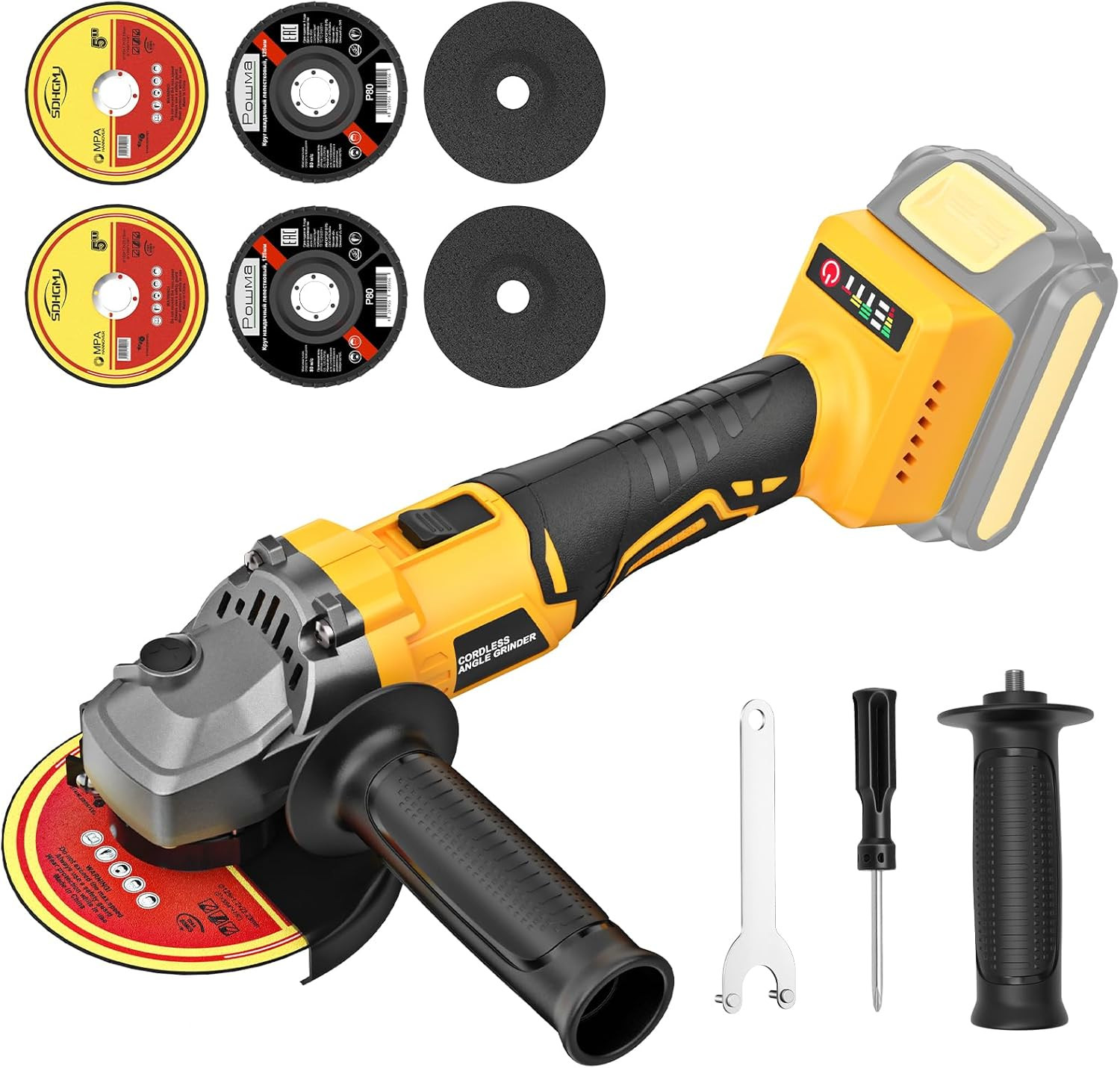 Brushless Angle Grinder Compatible with Dewalt 20V Max Battery, 4-1/2 Inch Cordl