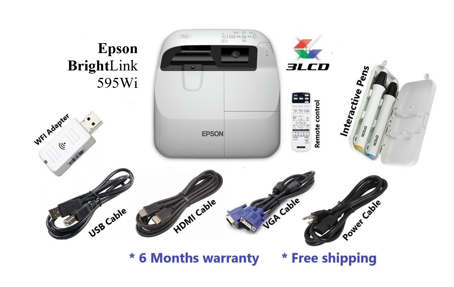 BrightLink 595Wi Interactive WXGA 3LCD Projector!! (6 Months Warranty)