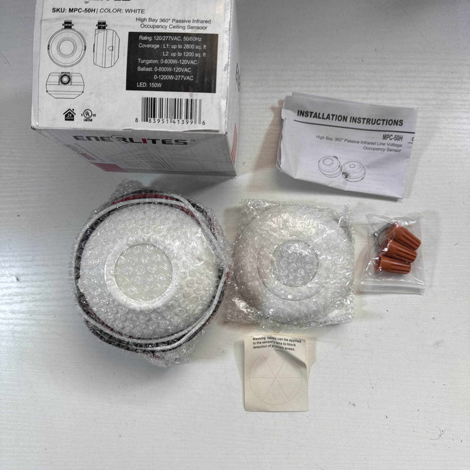 Enerlites MPC-50H High Bay PIR Fixture Mount Sensor - White