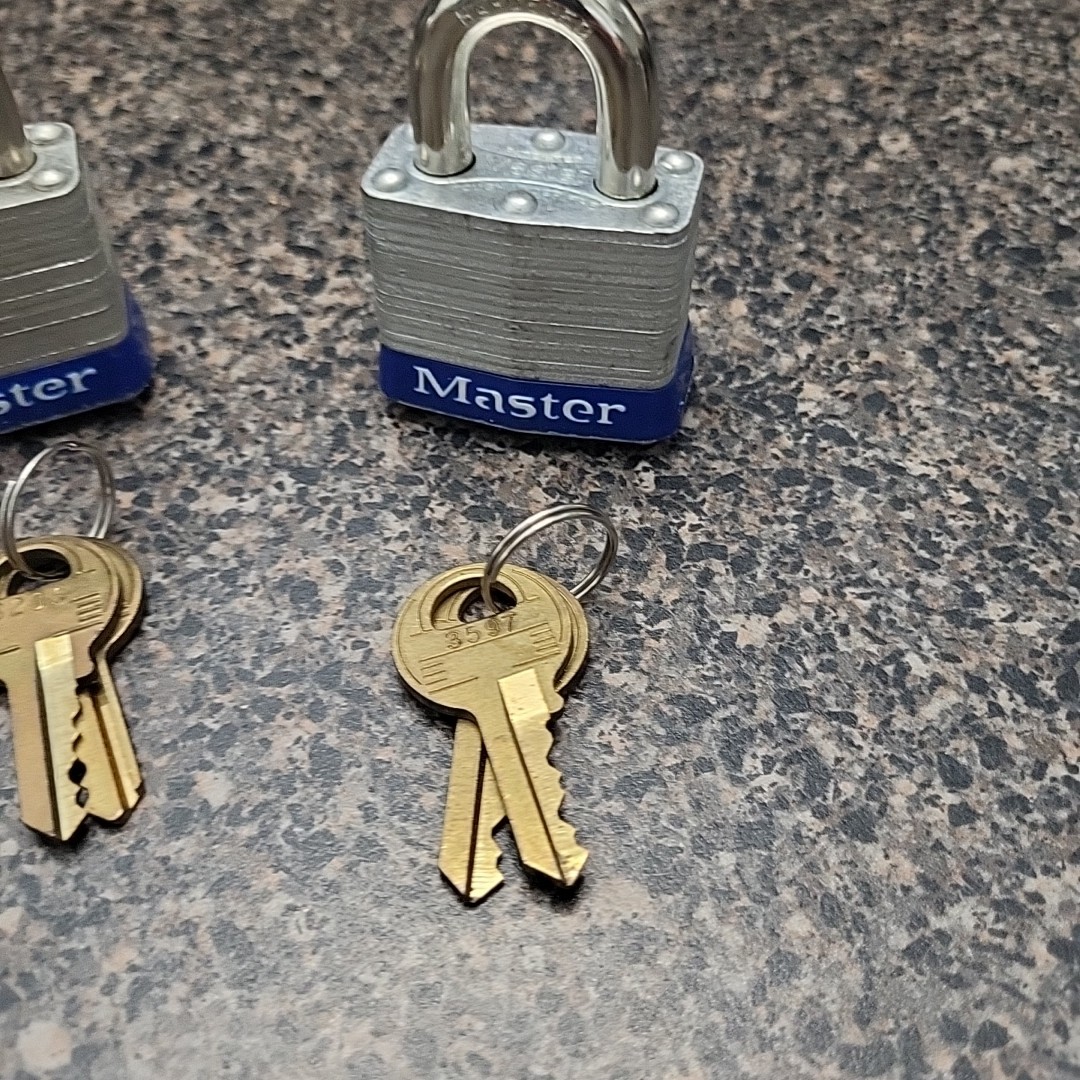 3 Master Lock No.3 Padlocks Keyed DIFFERENT