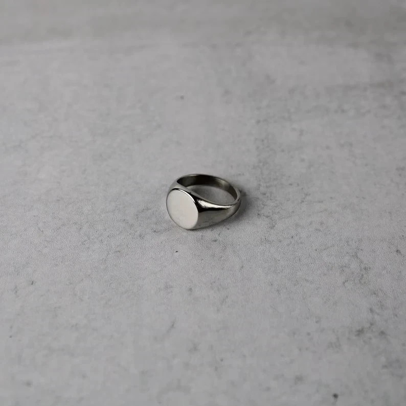 Signet Ring Solid 925 Sterling Silver rectangle silver ring geometric Ring All S