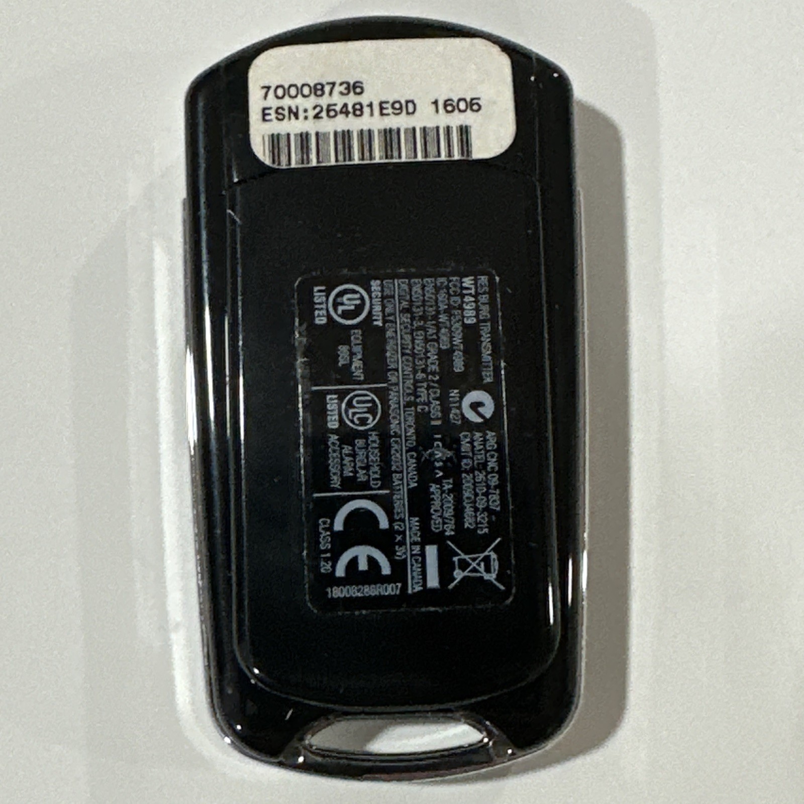 DSC WT4989 4 Button Wireless Backlit Security Key Fob Display New Batteries