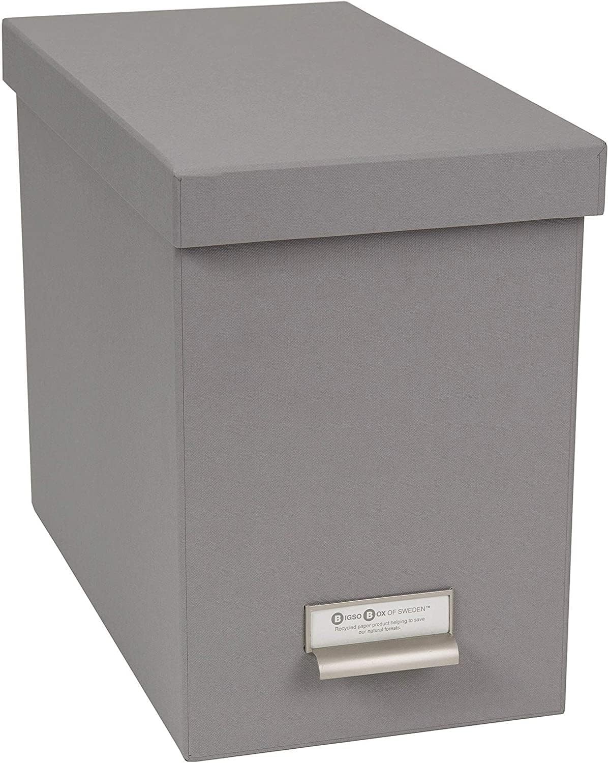 Bigso John Fiberboard Label Frame Desktop File Storage Box - Grey