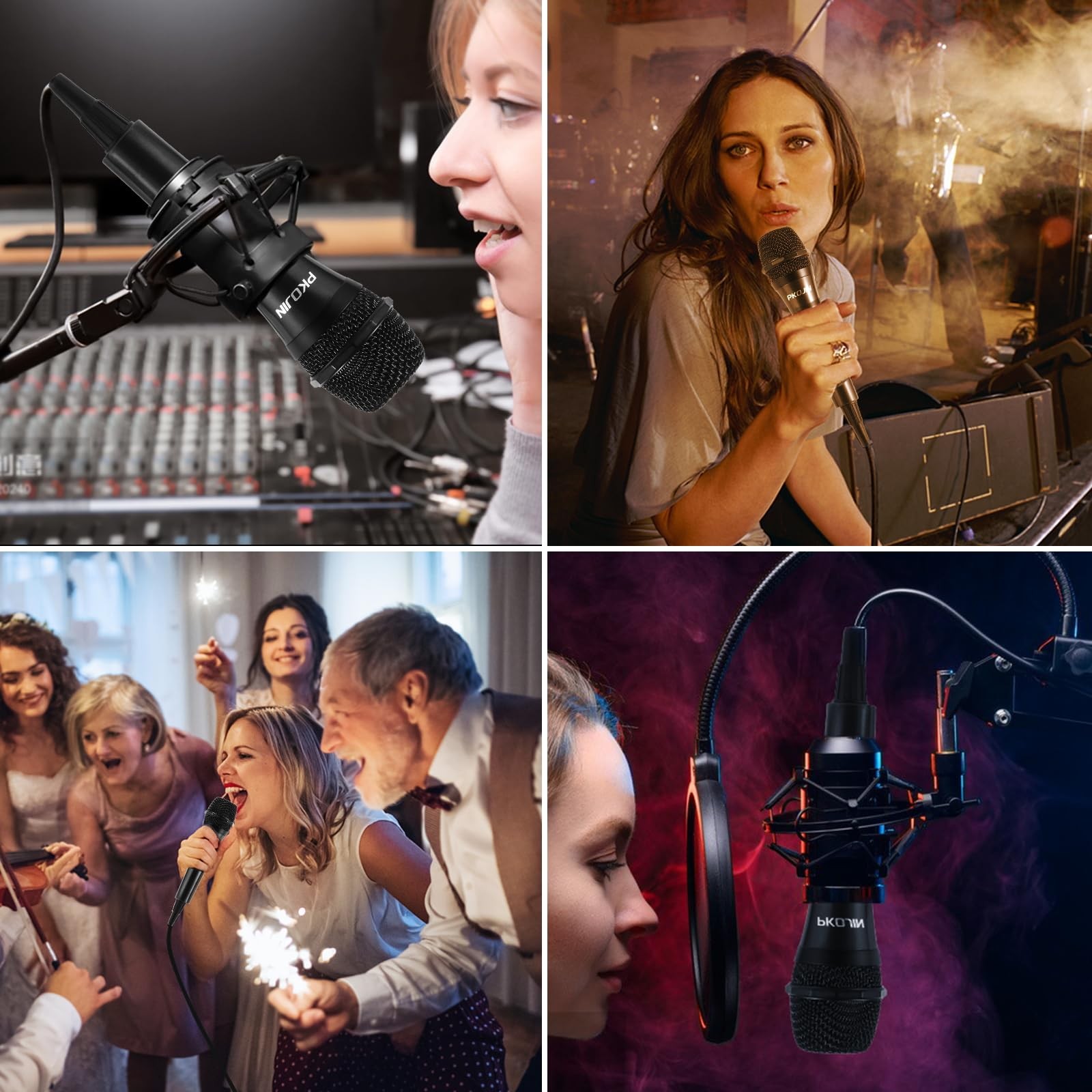 PKOJIN Dynamic Karaoke Microphone for Singing, Vocal Wired Microphone for Kar...