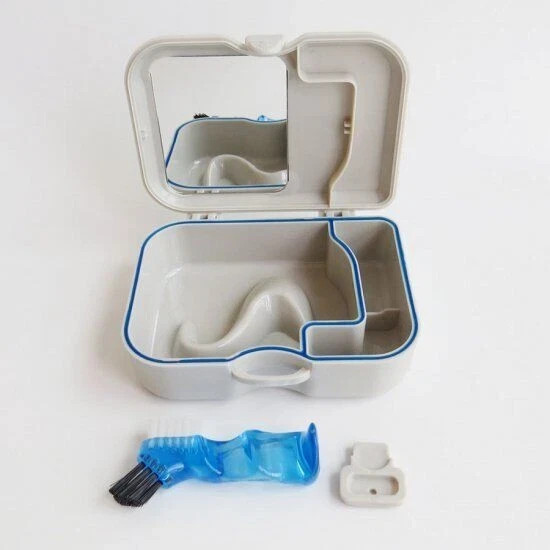 1Set Dental Storage Box Case Cleaning With Mirror And Clean Brush Container Tool