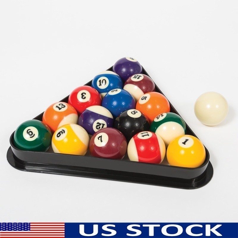 Classic Sport Billiard Pool Ball Set Official Size W/ Cue Ball & Rack 5.4lb New