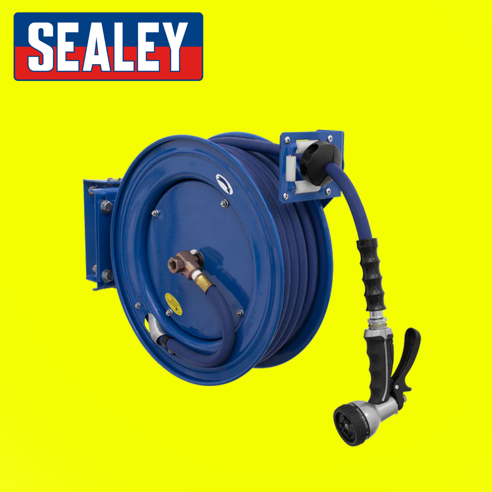 Sealey WHR1512 15m Heavy-Duty Retractable Water Hose Reel 13mm ID Rubber Hose