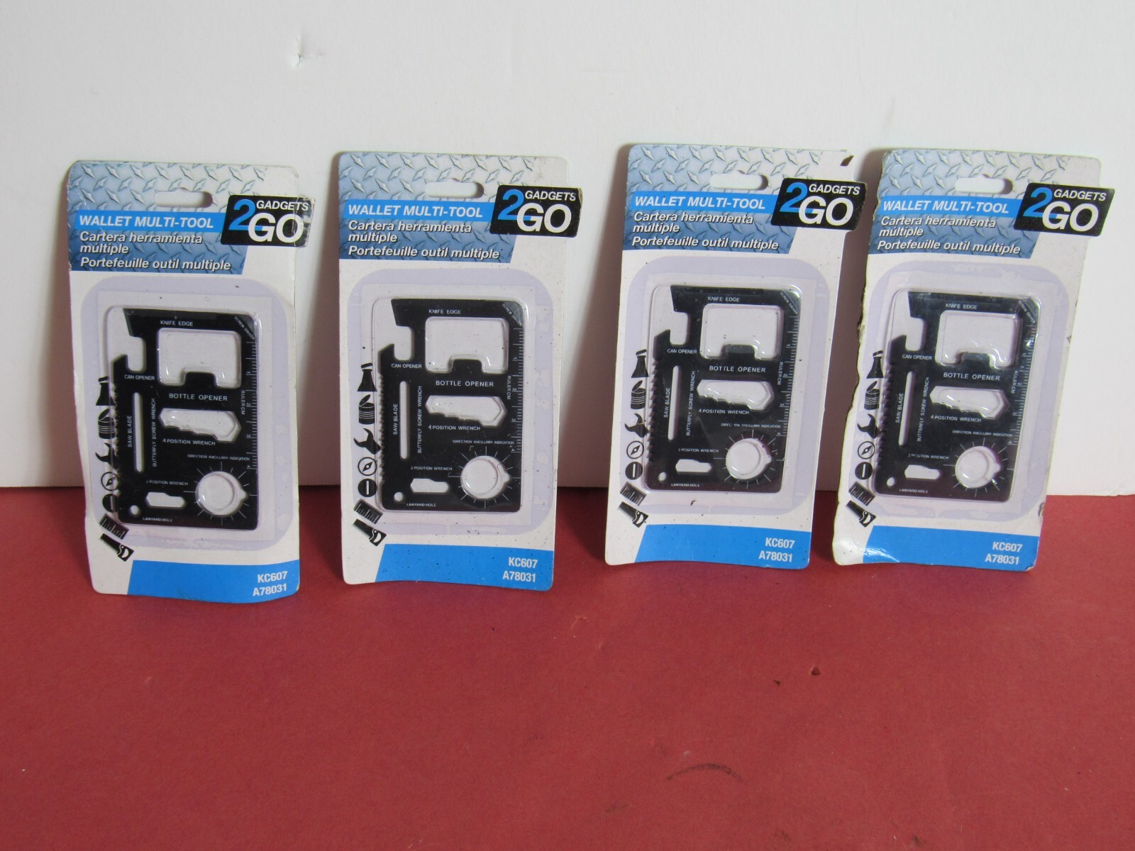 Lot of 4 Gadgets to Go Wallet Multi-Tool KC607 A78031
