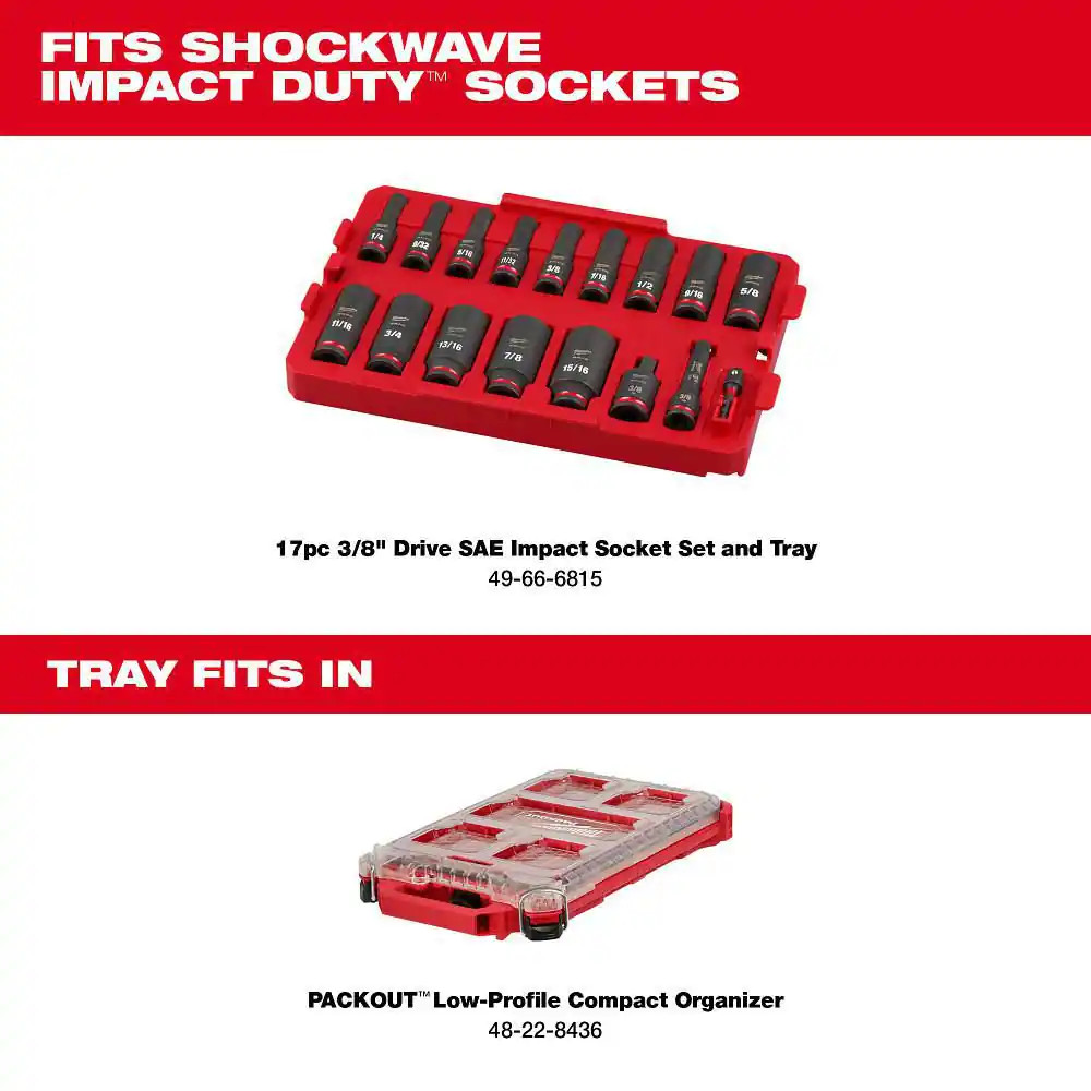 SHOCKWAVE 3/8 In. Drive SAE Socket 17-Piece (Tray-Only)