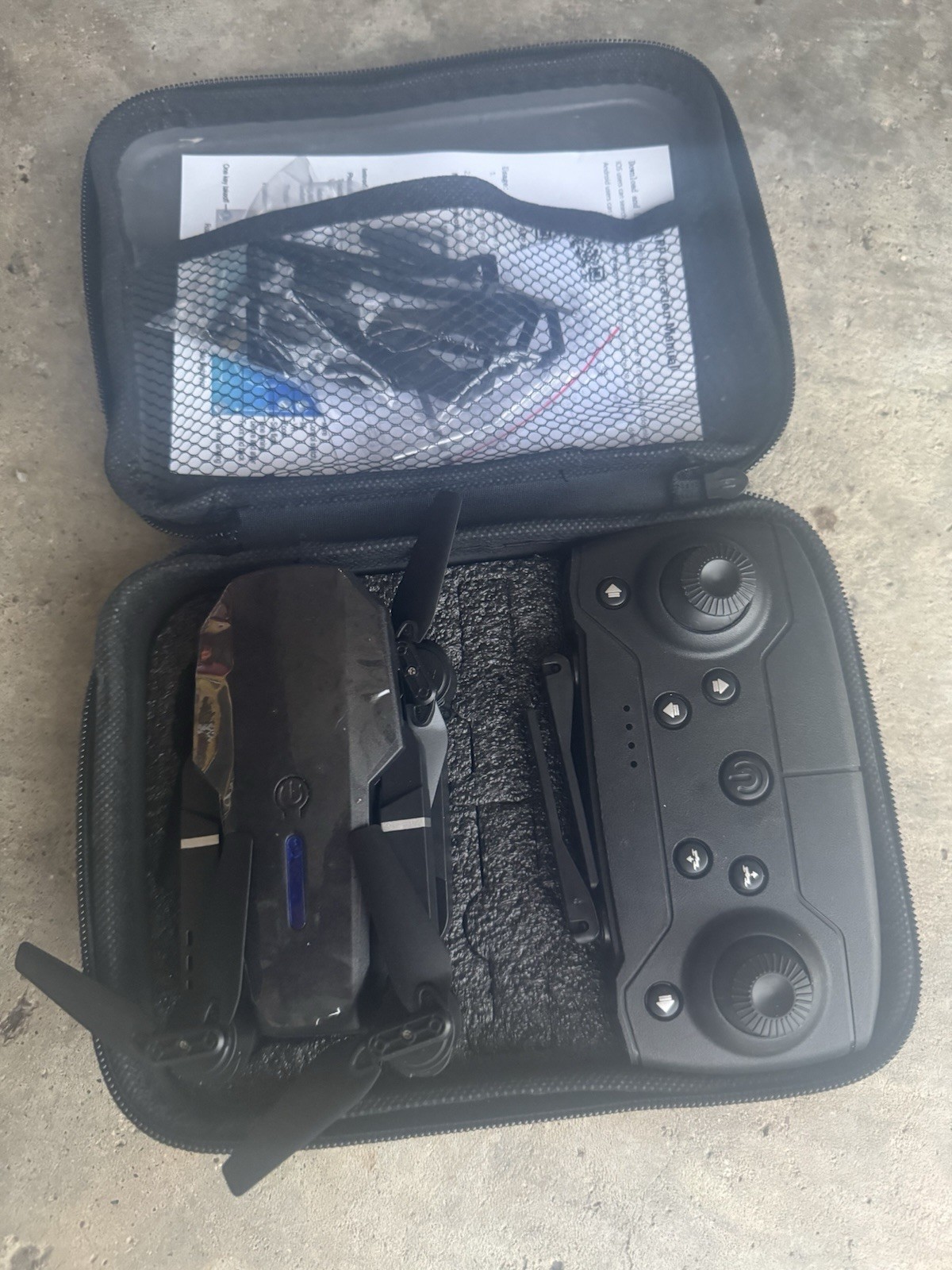 E88 PRO Foldable Quadcopter Drone w/ Camera, App Control, Remote, Case Black