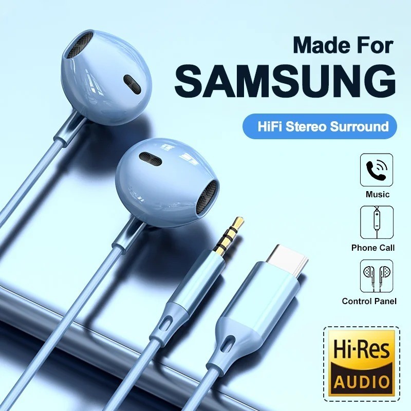 2 Pair Brand New - Samsung Google Android Headphones Wired USB-C