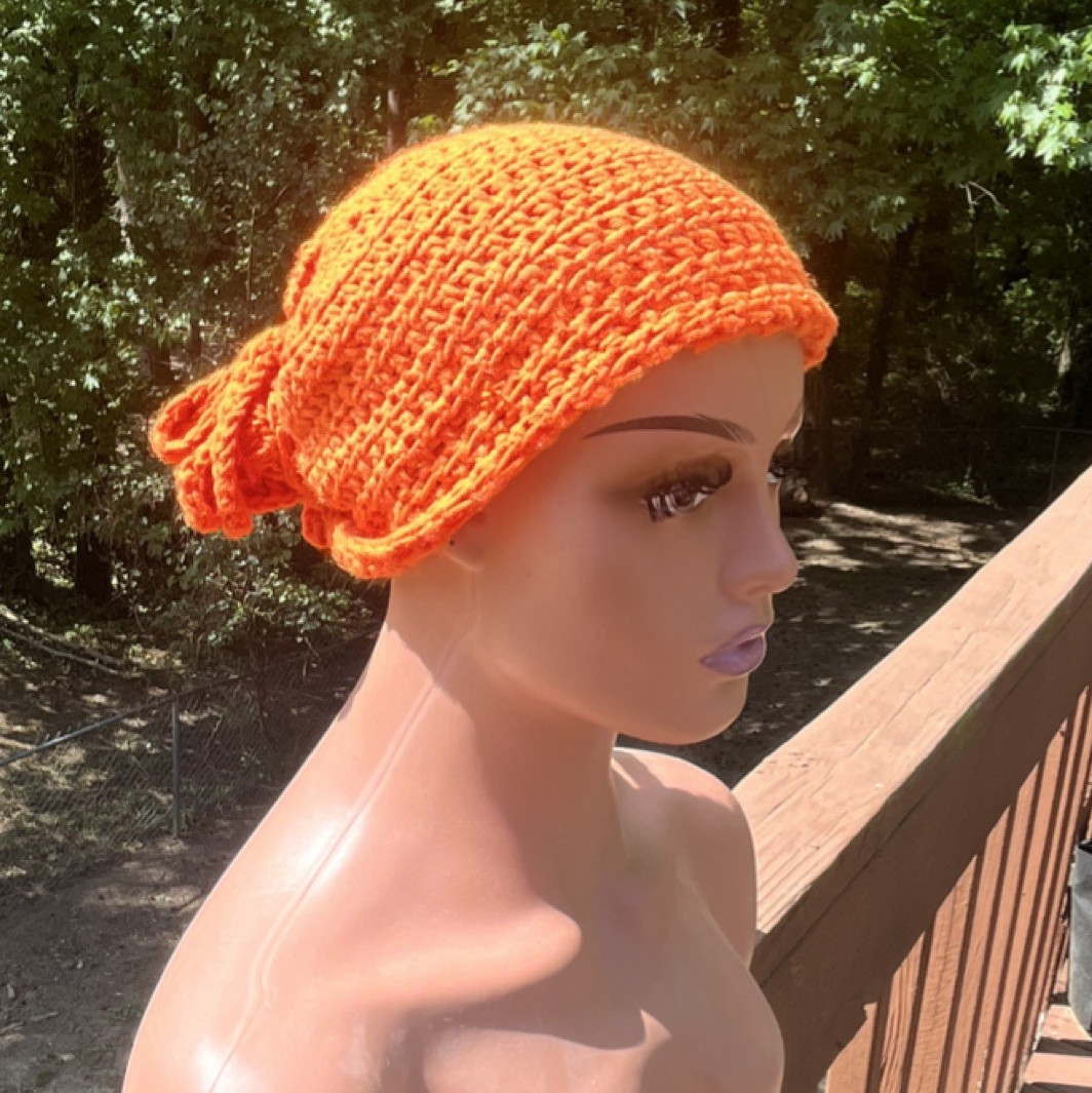Gentle Handmade Crochet Hat in Orange for Nurses, Wellness & Everyday Wear