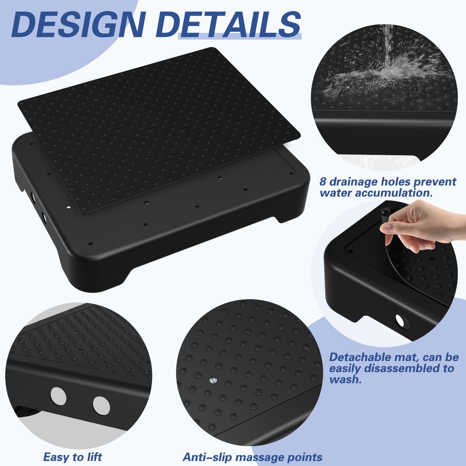 Mobility One Step Stool Heavy Duty Indoor/Outdoor Non-Slip Step Platform Assi...