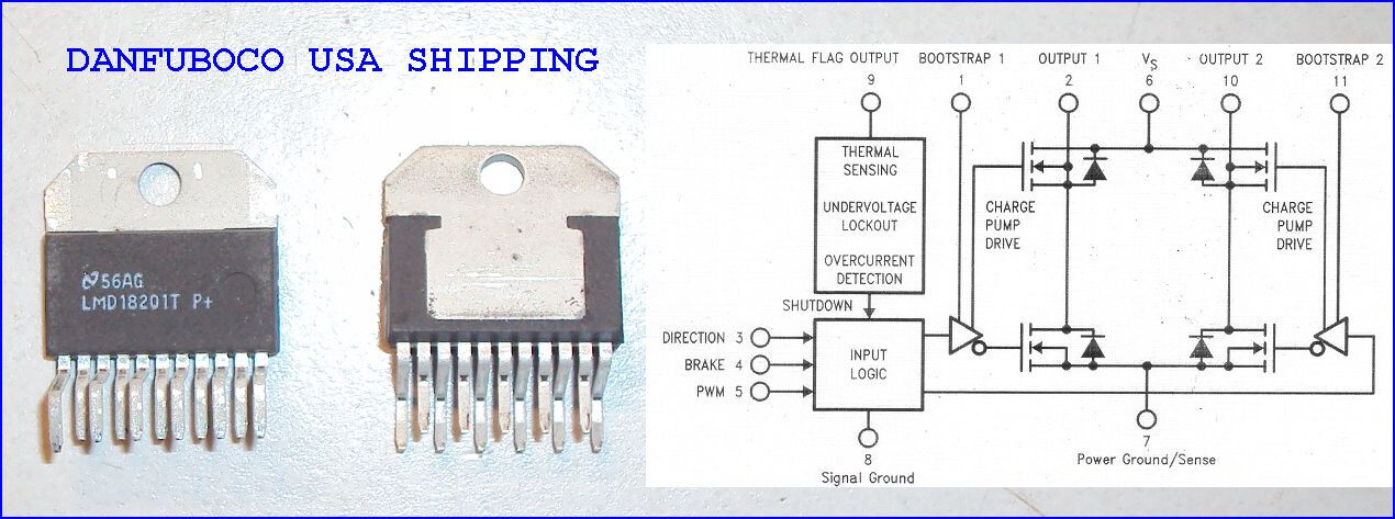 National LMD18201T H-Bridge NOS for Robotics, Steppers, Servos, Arduino 4 Pieces