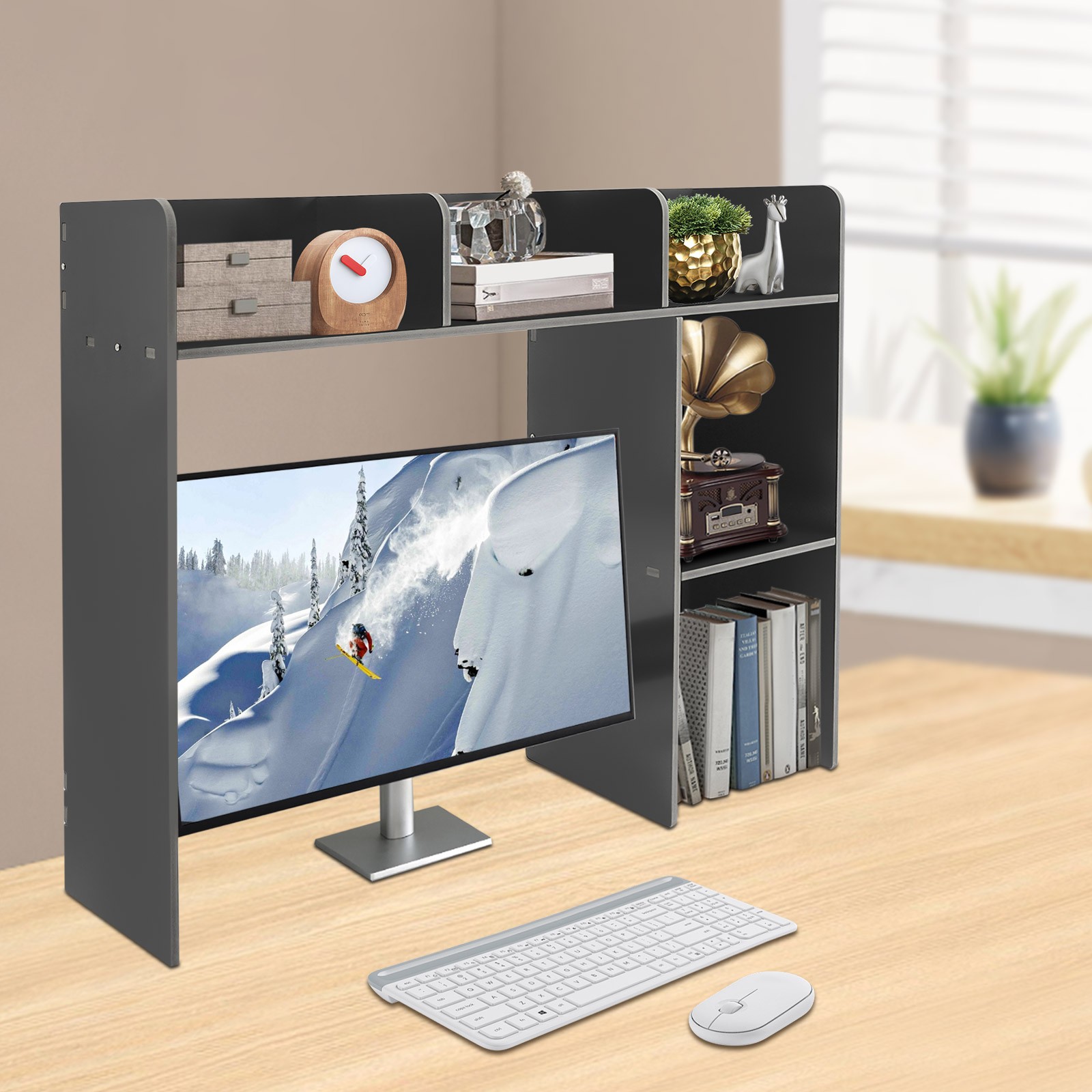 Desk Bookshelf Organizer Office Desk Bookshelf Holder, Desktop Bookshelf Storage