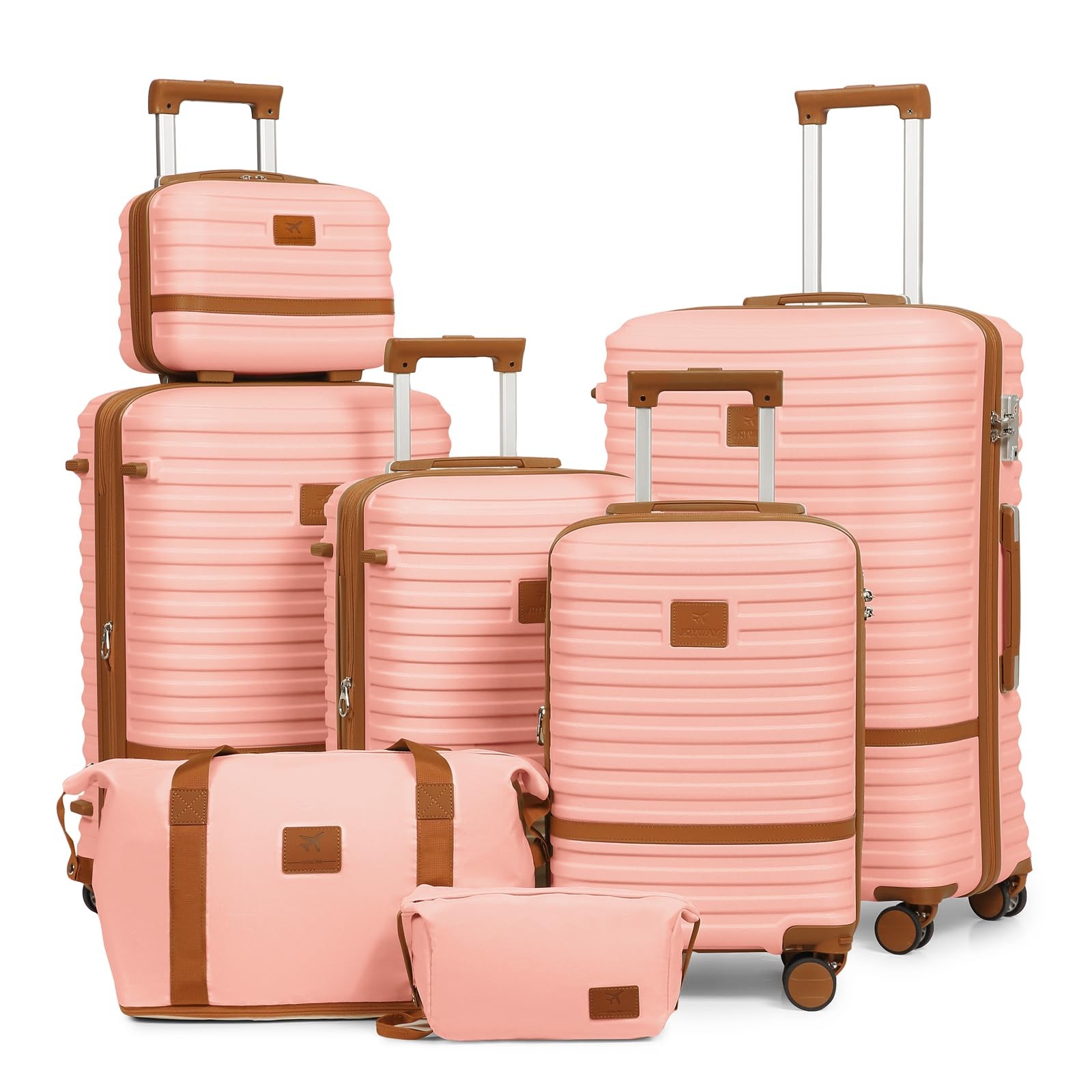 Luggage Set 7 Piece Suitcase Sets with Spinner Wheel,Hardside Expandable Trav...