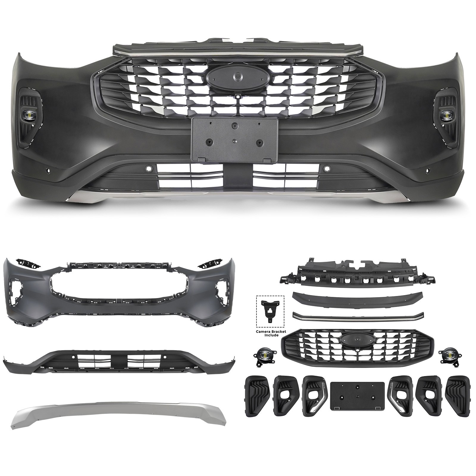 For 2023-2026 Ford Escape Front Bumper Cover Set Assembly W/Fog Light W/Camera