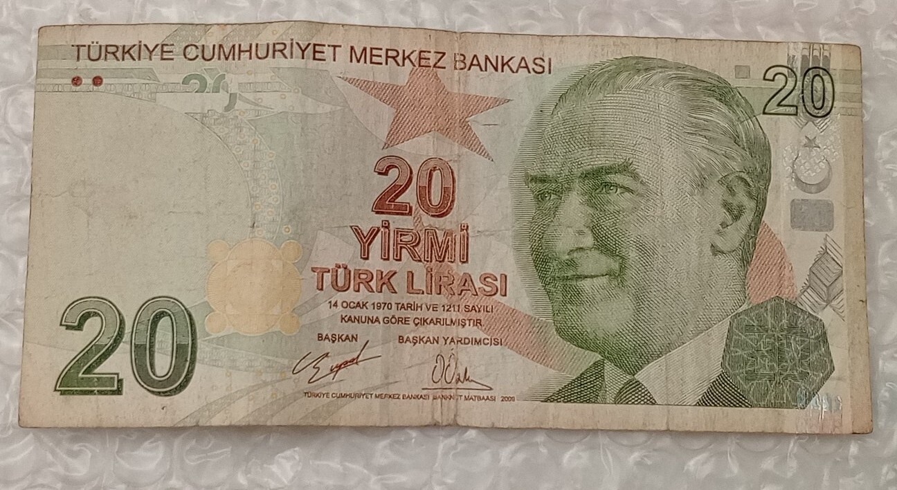 TURKISH $20~ Yirmi Turk Lirasi 1970~ Banknote