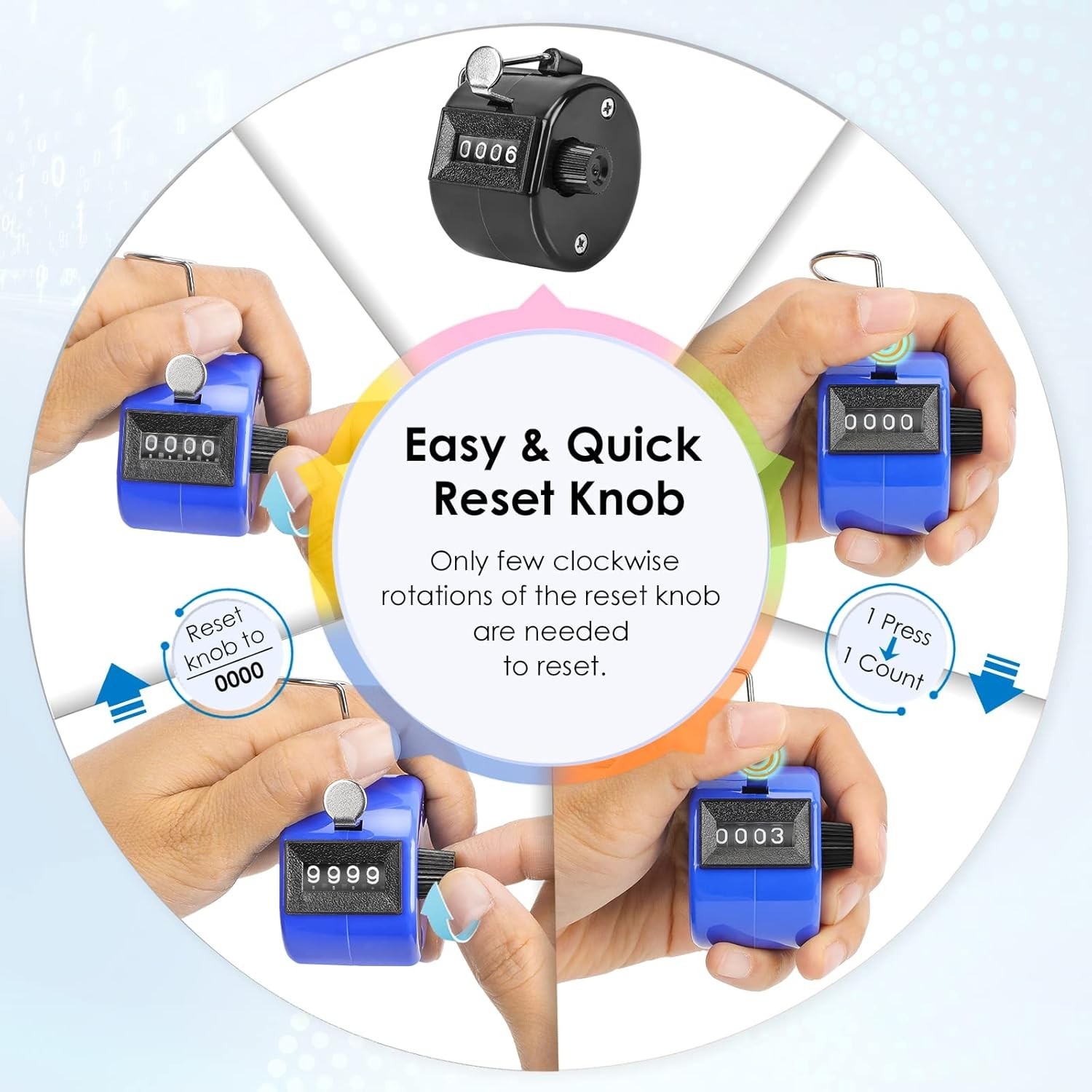 Versatile Battery-Free Clicker Counters - Perfect for Knitting, Coaching & More