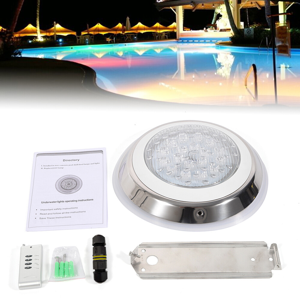 54 W AC 12V Pool Light Underwater Color-Change LED Lights RGB IP68 with Remote
