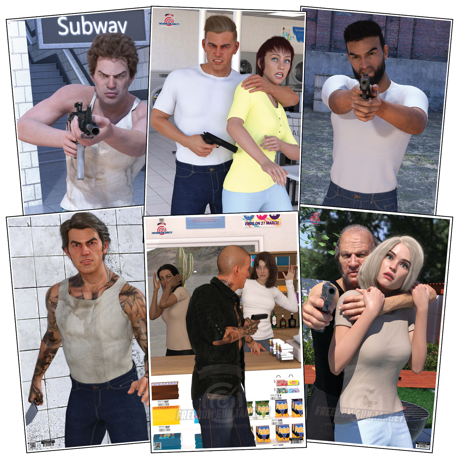 30 Shooting Targets Gun Range Rifle Handgun 3D Tactical Hostage Training (23x35)