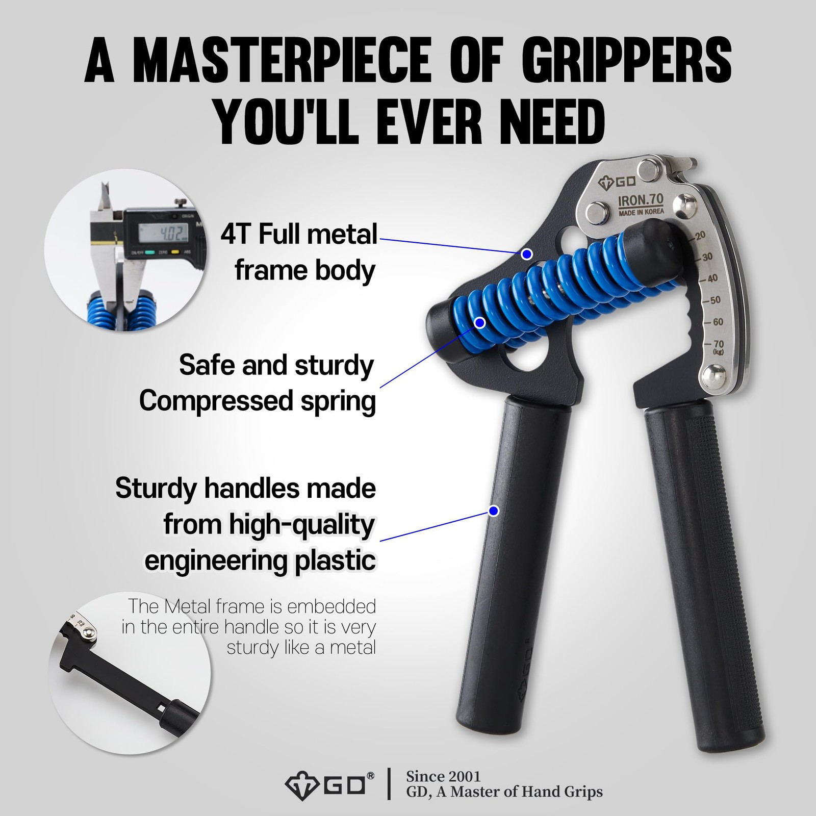 IRON GRIP 70(P) Adjustable Grip Strength Trainer Wrist Forearm Exerciser