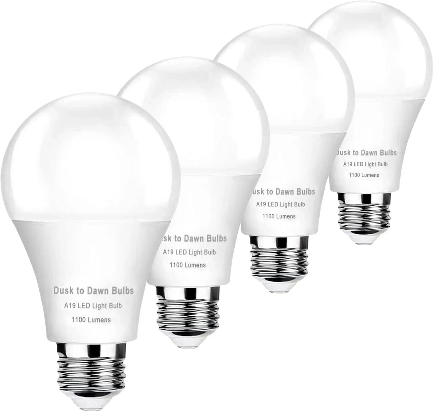 4 Pack Dusk to Dawn Light Bulbs Outdoor 75 Watt Equivalent LED Sensor Bulbs