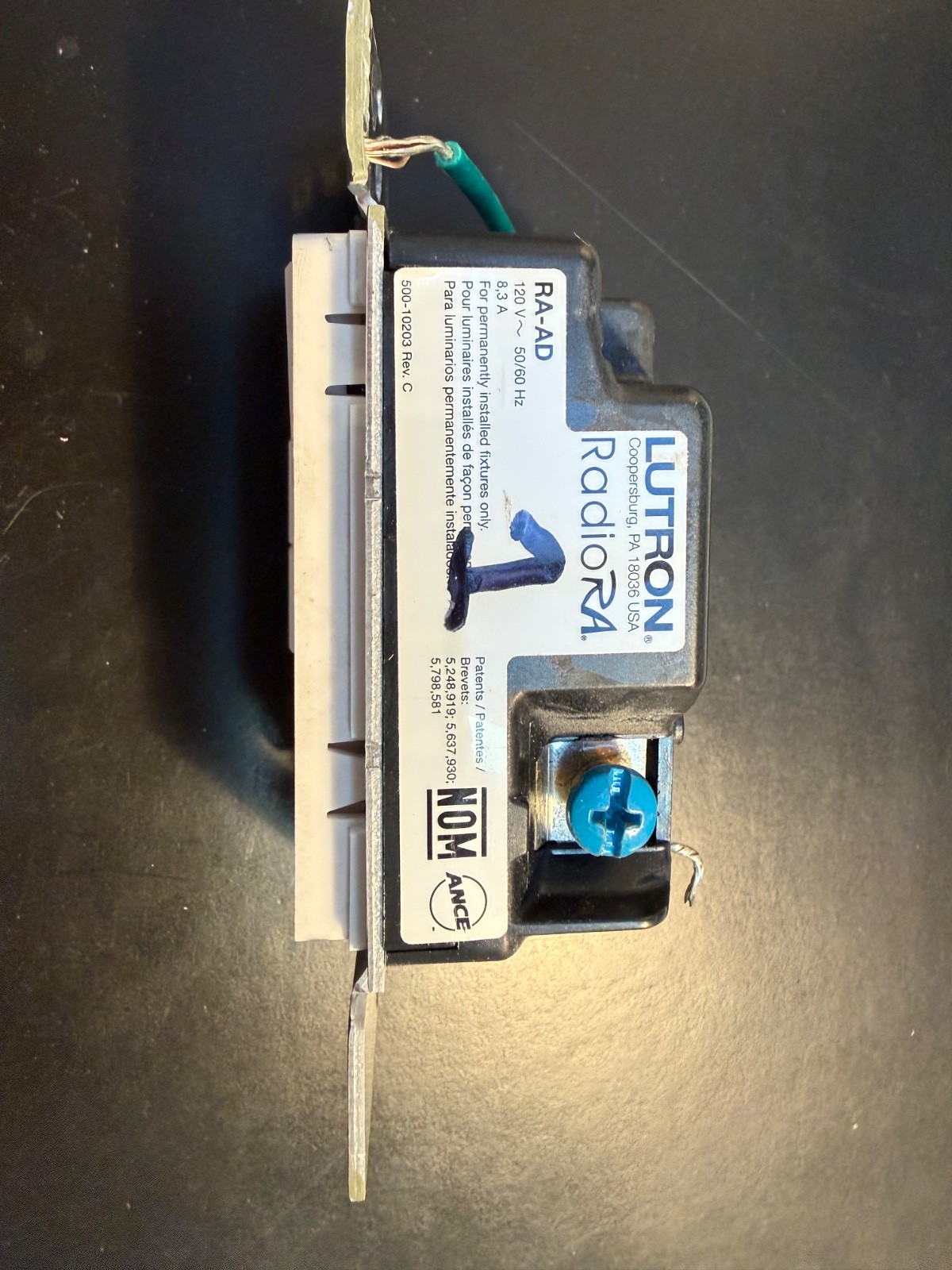 Lutron RA-AD Accessory Dimmer (Gloss White). Gen 1