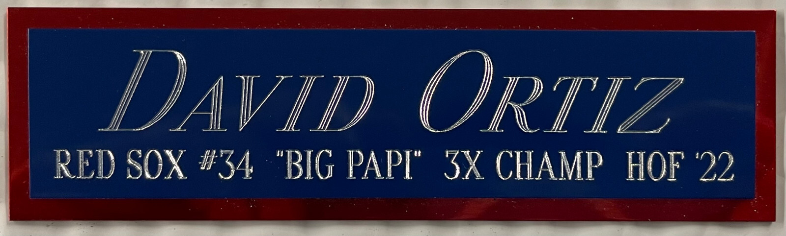 DAVID ORTIZ BOSTON Red Sox NAMEPLATE AUTOGRAPHED Signed BAT-BASEBALL-PHOTO-CAP