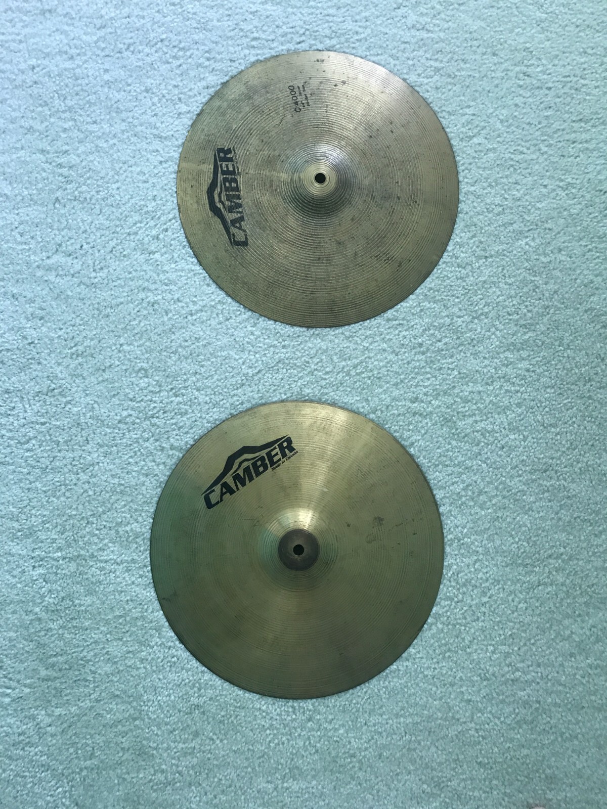 Vintage 1990s Pair of Camber C4000 14"/36cm Cymbals Hi-Hat Top & Bottom