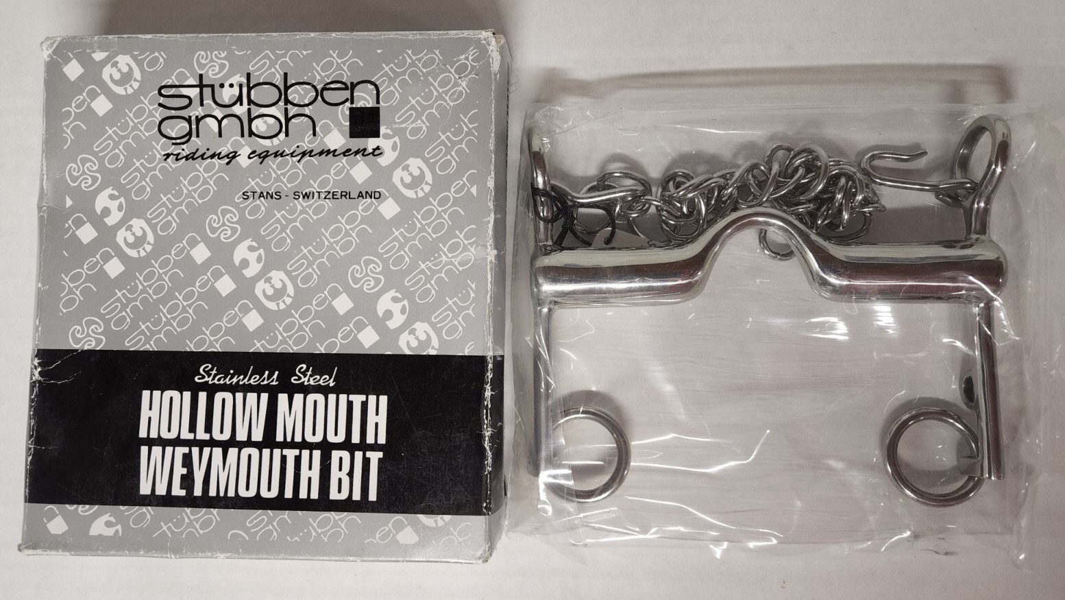Stubben Stainless Steel Hollow Mouth Weymouth Curb Bit 5.7" / 14.5 cm NIB