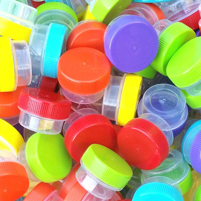 100 Mini JARS 1/4oz .25oz Sample Containers makeup beauty  3301 DecoJars USA