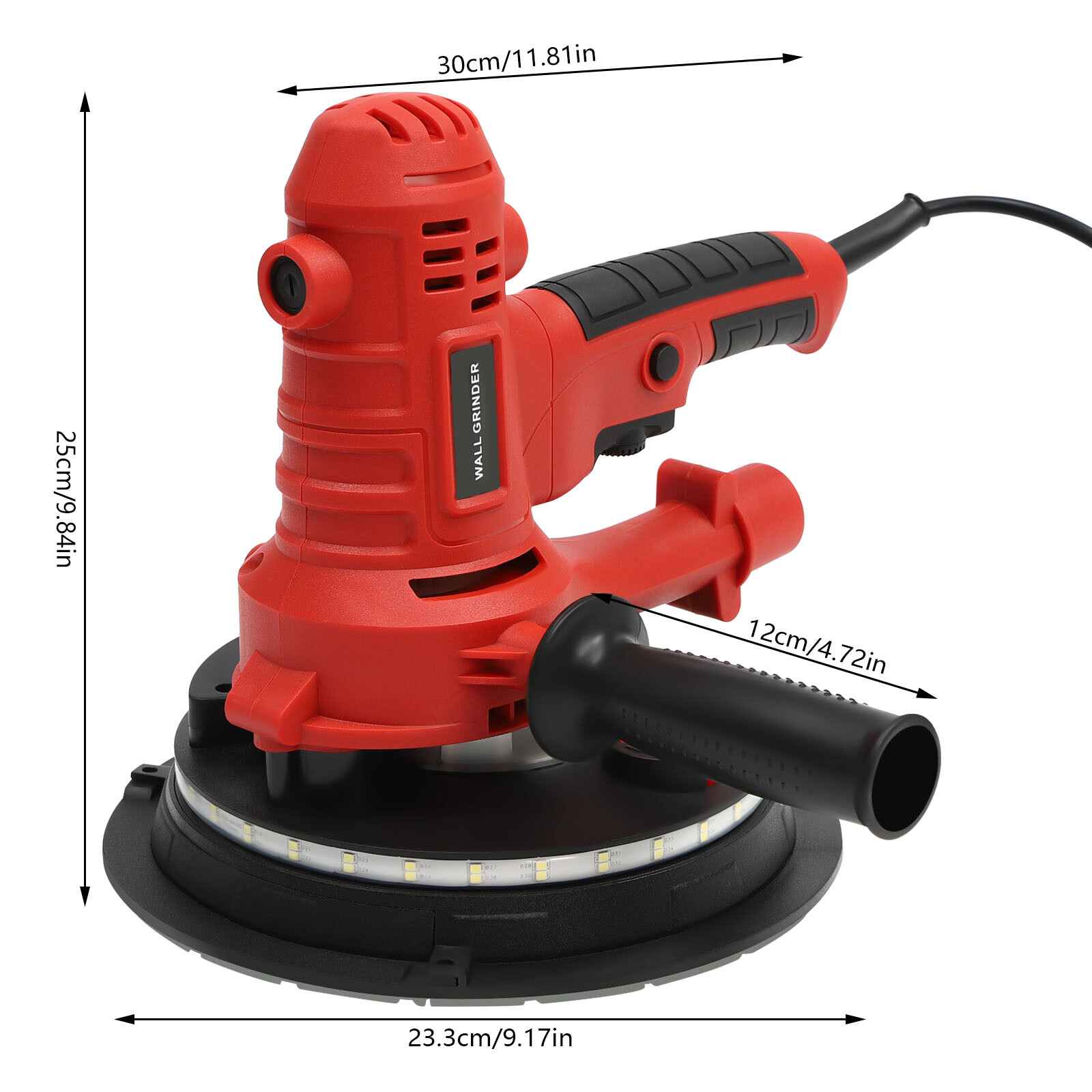 1200W Electric Drywall Sander 7in Variable Speed with LED Light Strip