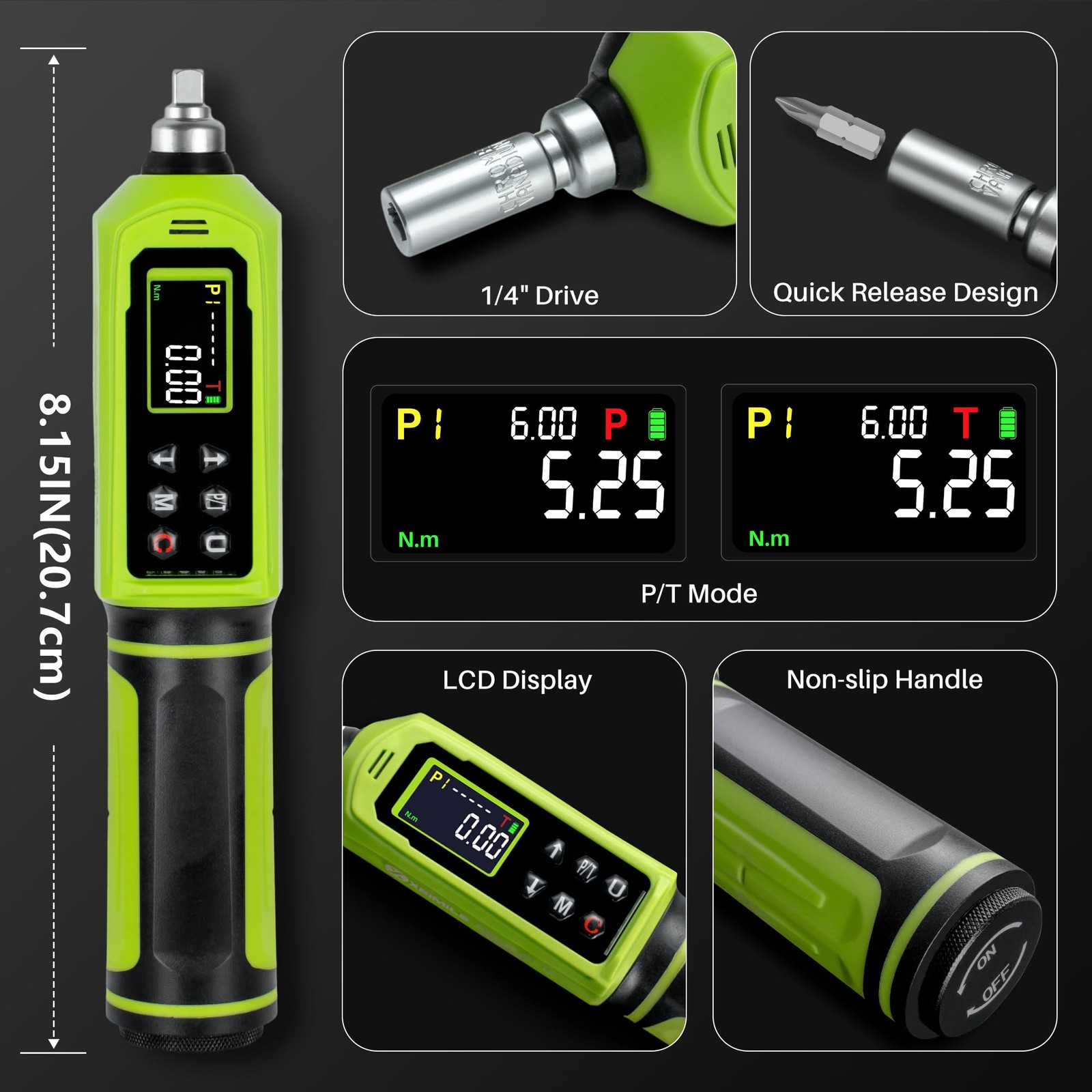 XEIMILE 1/4" Drive Digital Torque Screwdriver, 0.15-10N.m for Gunsmithing
