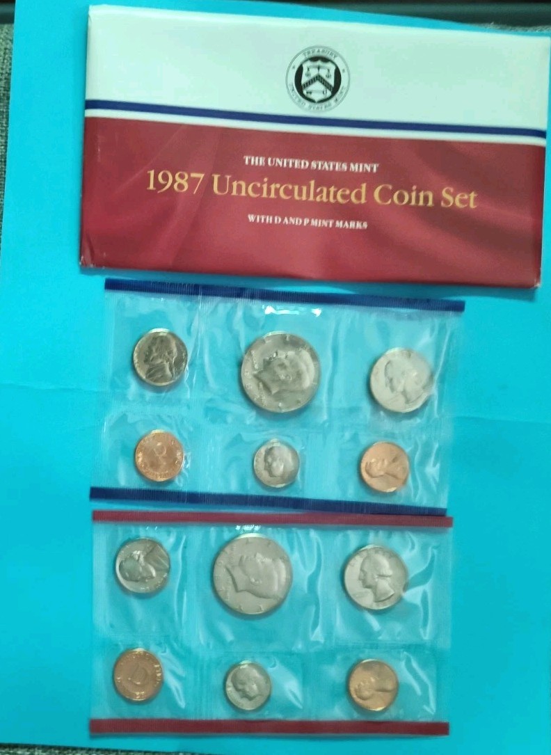 1987 P & D US Mint Set Uncirculated 12 Coin Set Philadelphia & Denver