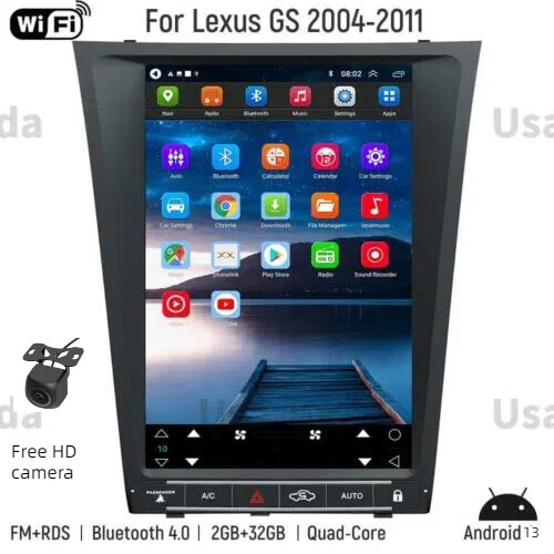 For Lexus GS300 GS330 12.1" Touch Screen Car GPS Navigation Radio Stereo CARPLAY
