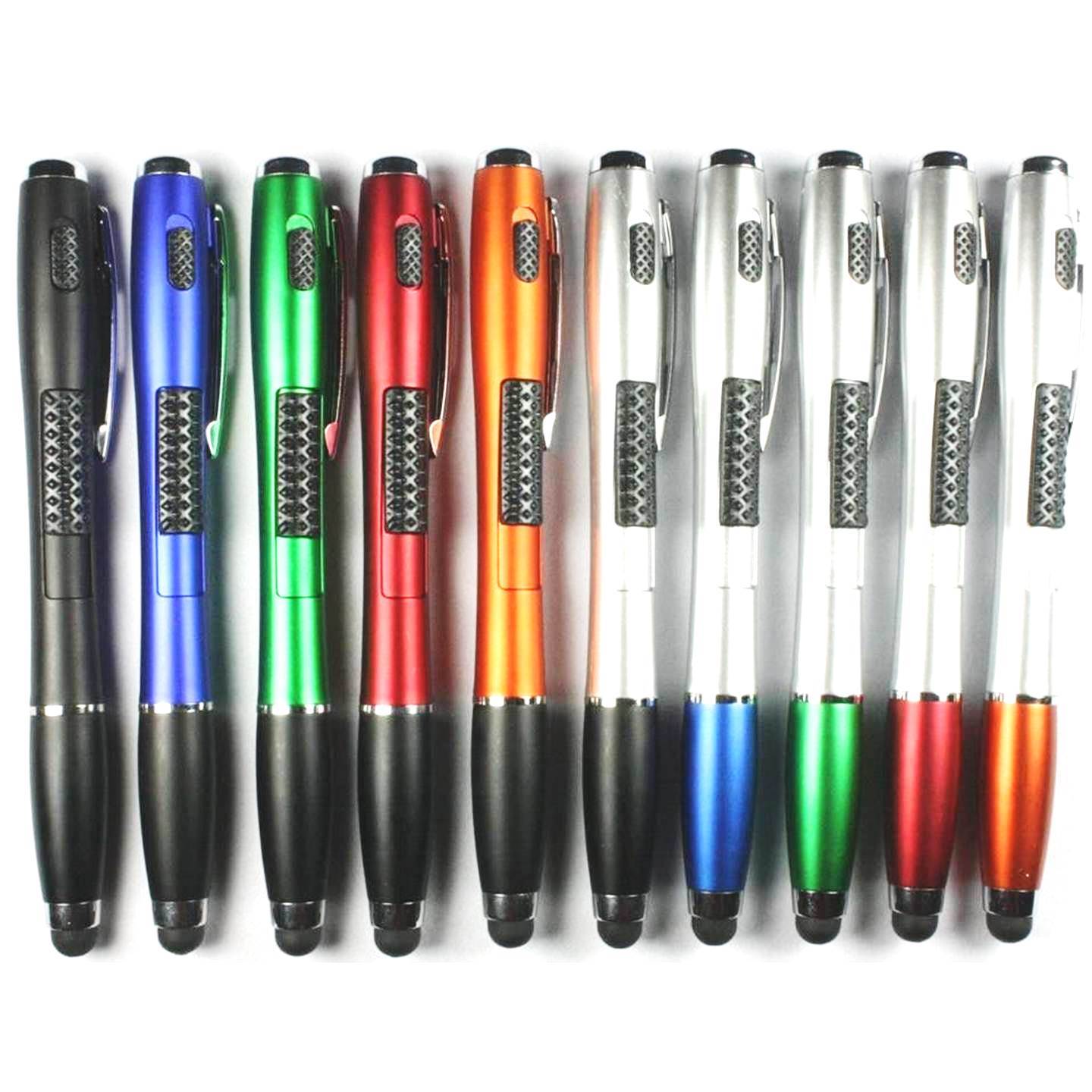 10X 3-in-1 Universal Stylus + Ballpoint Pen + LED Flashlight For Phone Tablet PC