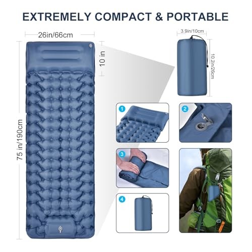Camping Sleeping Pad | Ultra Lightweight & Compact | Ergonomic Camping