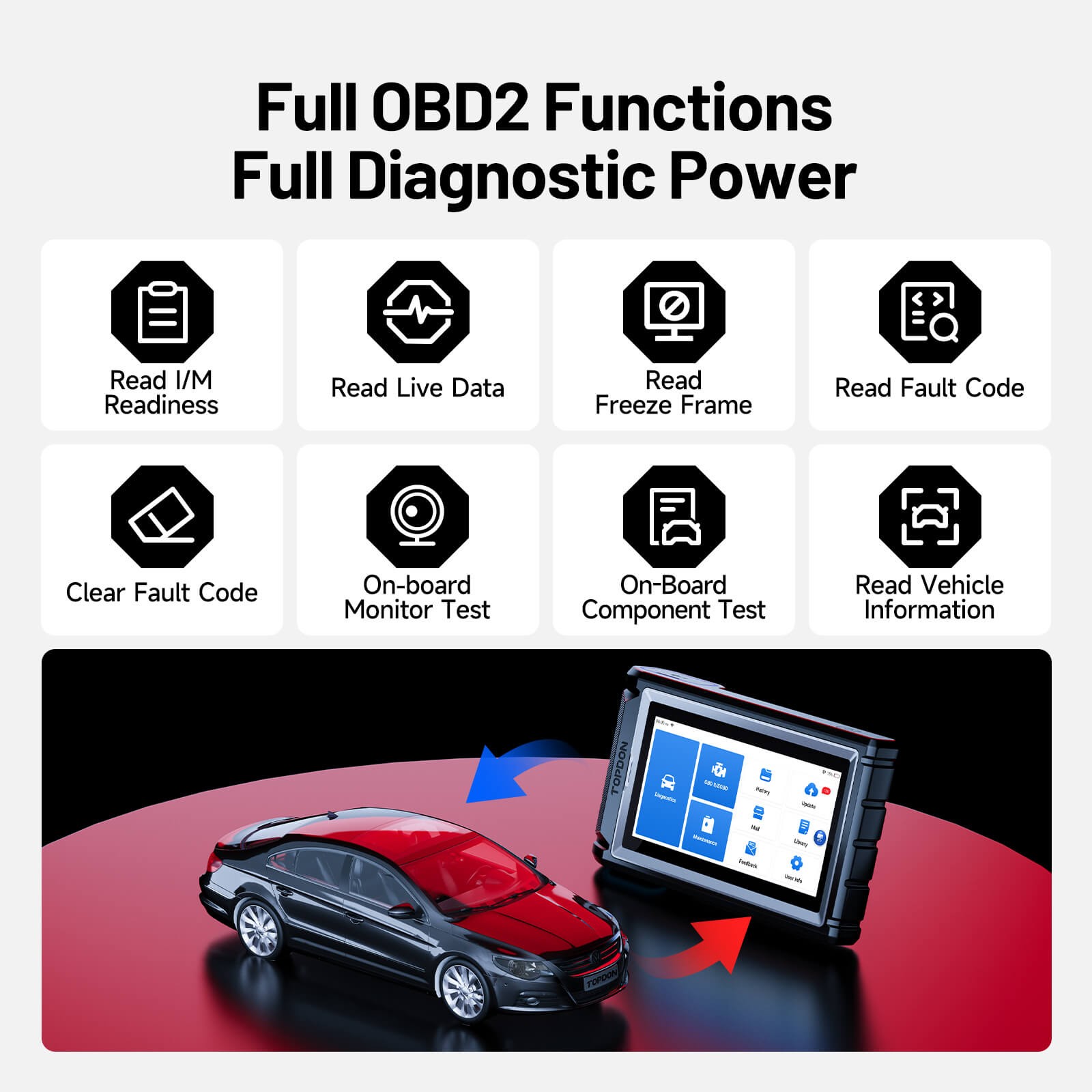 TOPDON AD800BT V2.0 Bidirectional Scan Tool 28+ Services