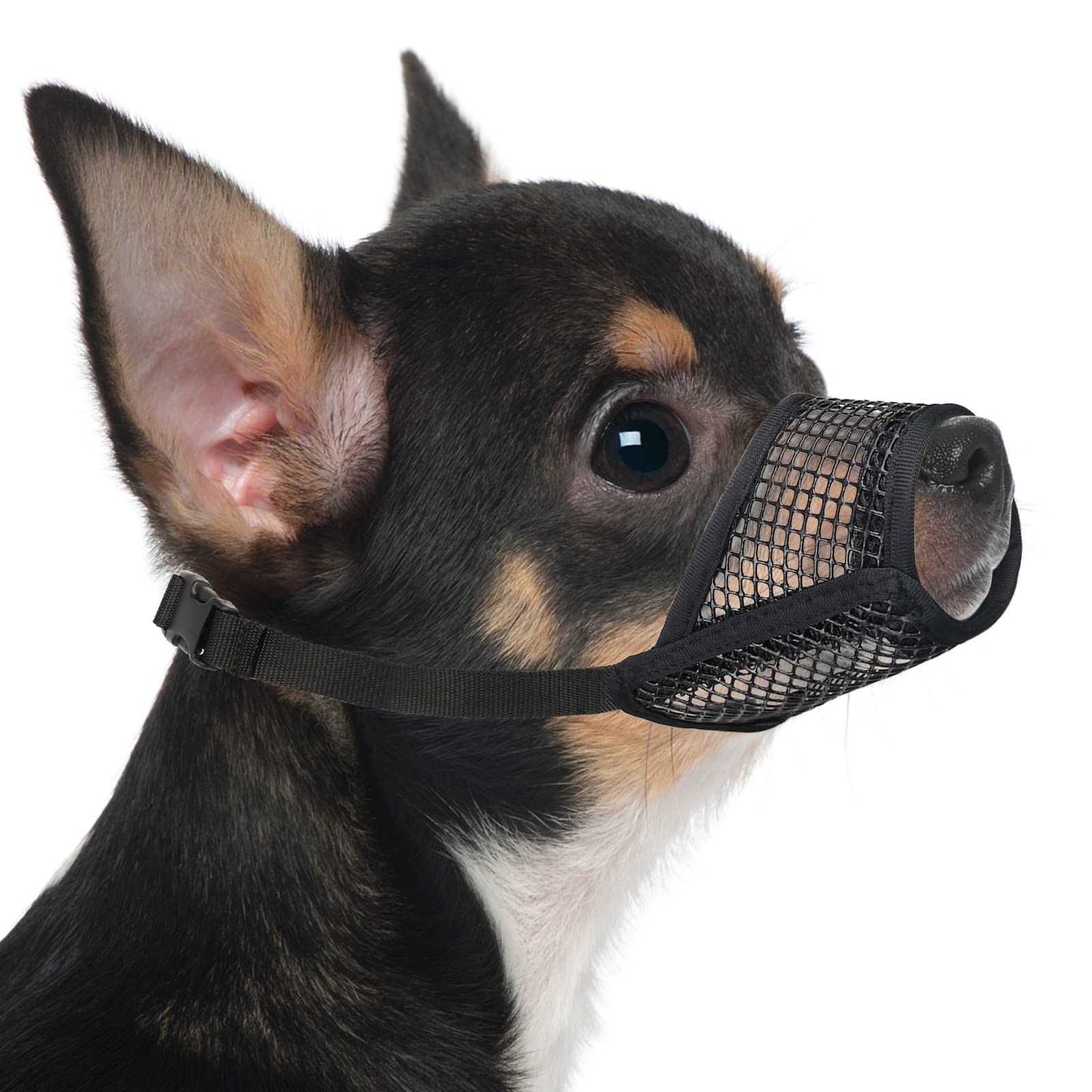 Mayerzon Dog Muzzle, Soft Mesh Muzzles for Small XXS-Snout (4”-5”), Black
