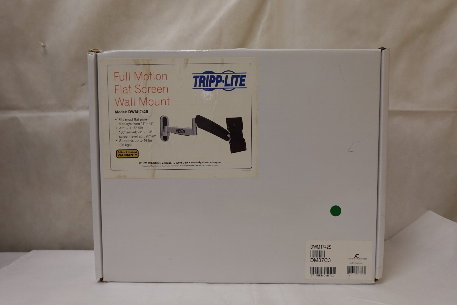 Tripp Lite Display TV Wall Monitor Mount Arm - DWM1742S ~ 17 To 42 Inch Screens